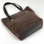 Gucci GG Pattern Tote Shoulder Bag Suede Brown — view 2