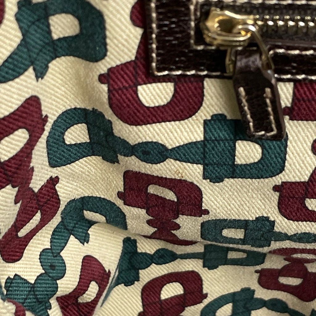 Gucci GG Pattern Tote Shoulder Bag Suede Brown — view 7