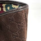 Gucci GG Pattern Tote Shoulder Bag Suede Brown — view 4