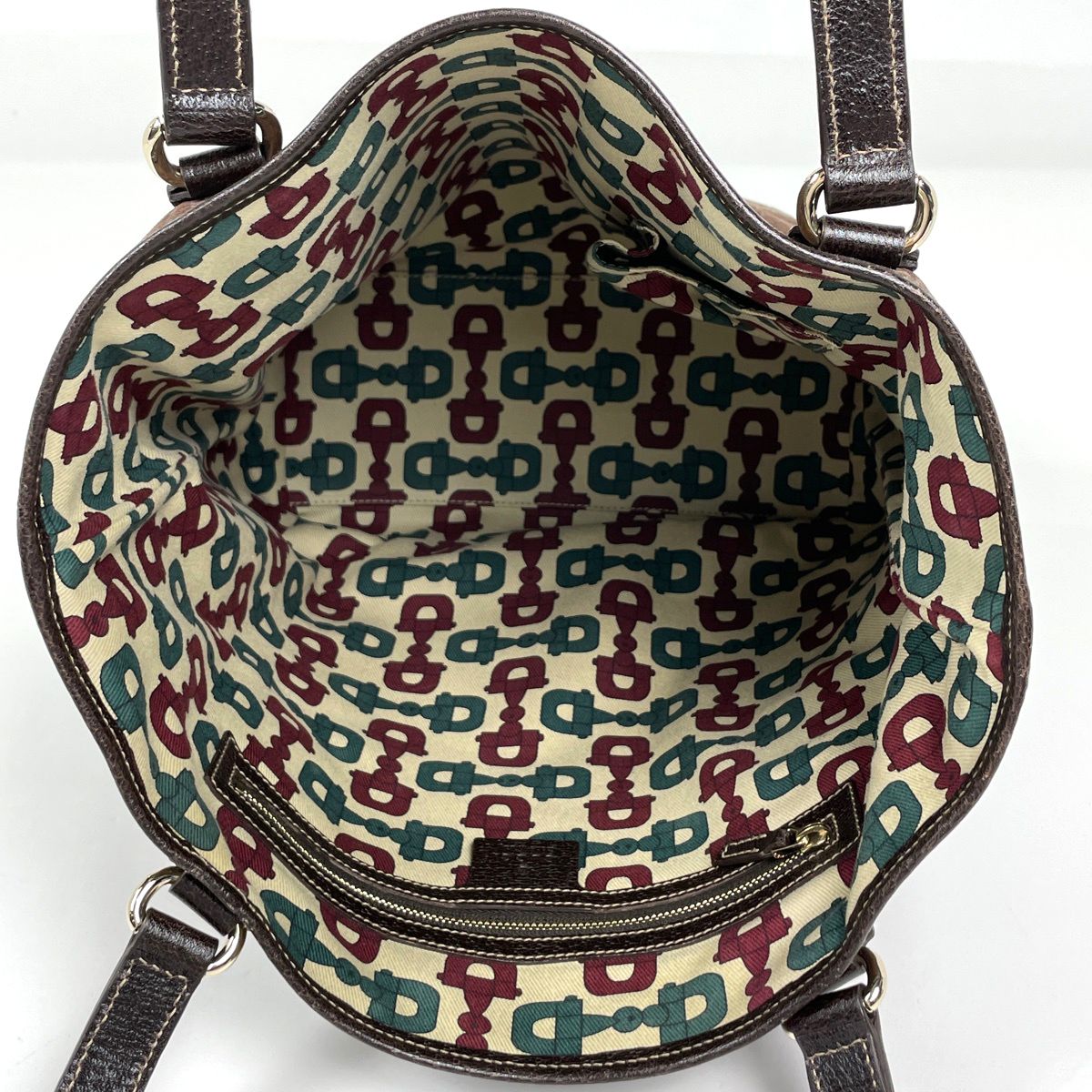 Gucci GG Pattern Tote Shoulder Bag Suede Brown — view 8