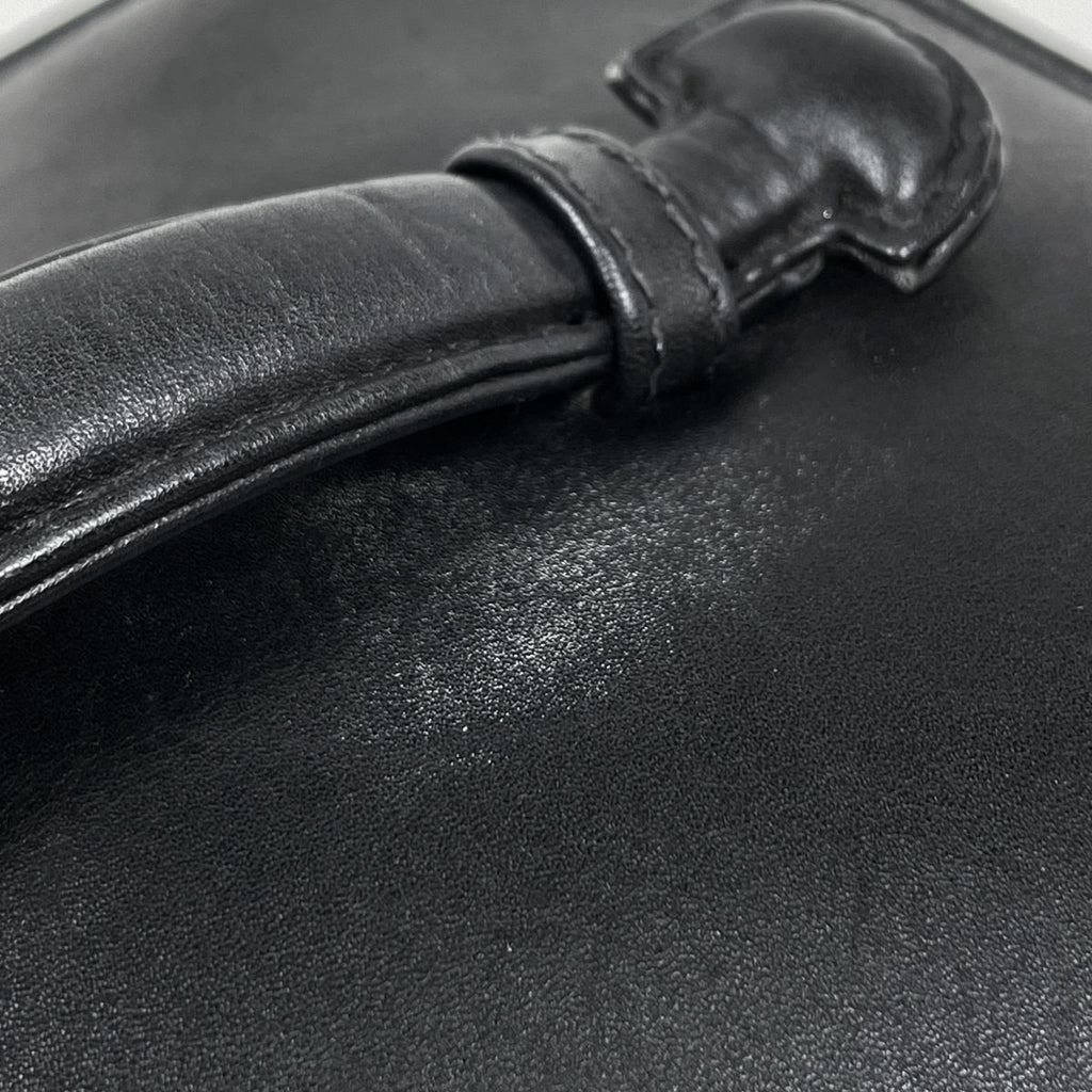 Chanel CC Logo Vanity Bicolor Makeup Pouch Leather Black — view 5