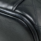 Chanel CC Logo Vanity Bicolor Makeup Pouch Leather Black — view 3