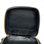 Chanel CC Logo Vanity Bicolor Makeup Pouch Leather Black — view 8