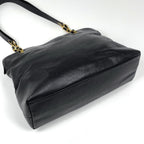 Chanel CC Logo Chain Shoulder Bag Caviar Leather Black — view 2