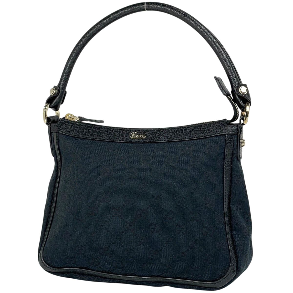 Gucci GG Pattern Handbag Canvas Black