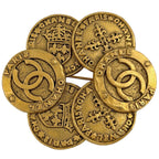 Chanel CC Logo Brooch Gold Plated