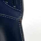 Celine Logo Handbag 2-Way Leather Navy — view 9