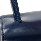 Celine Logo Handbag 2-Way Leather Navy — view 6