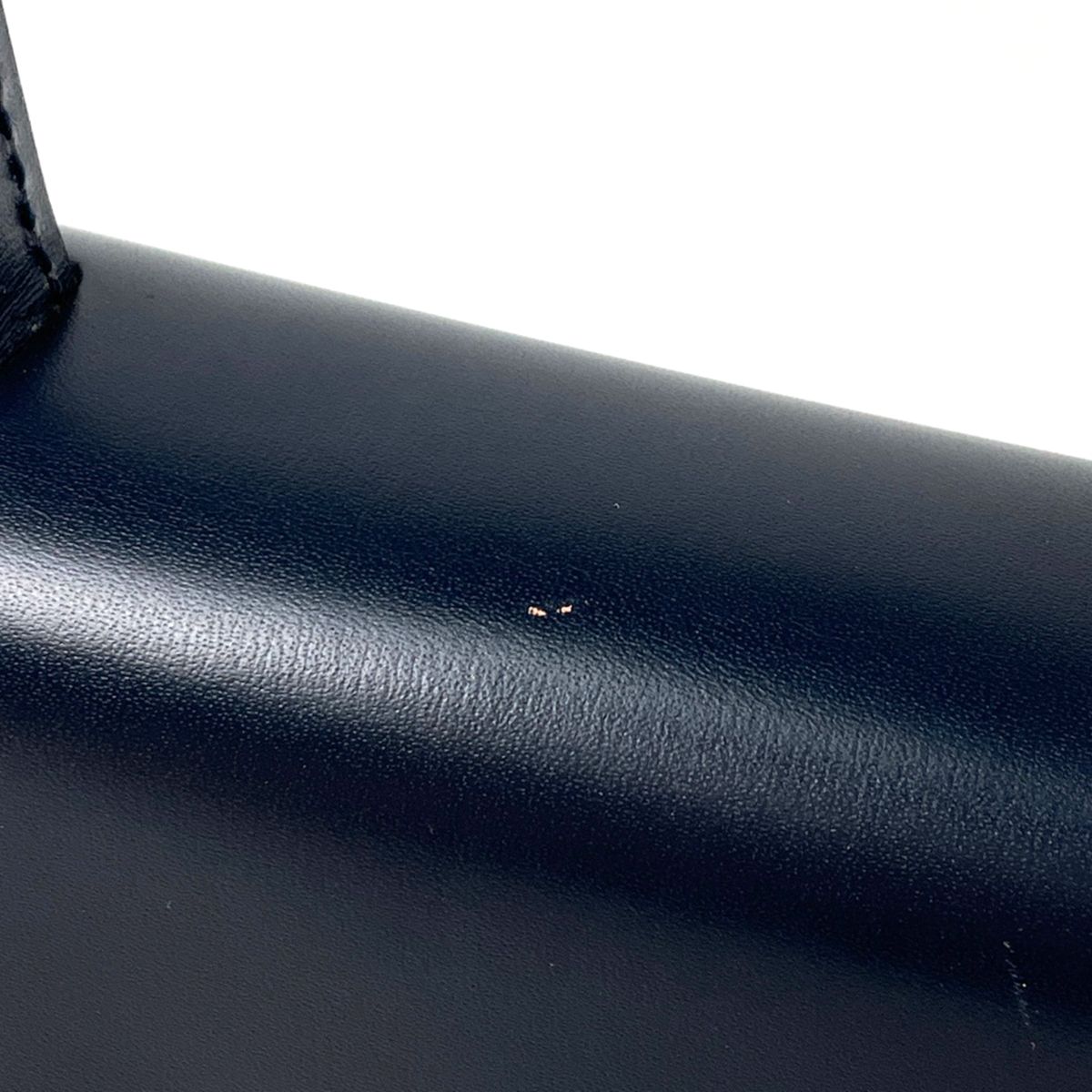 Celine Logo Handbag 2-Way Leather Navy — view 5