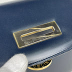 Celine Logo Handbag 2-Way Leather Navy — view 4