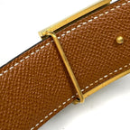 Hermes Cadena Buckle Reversible Belt Box Calf Courchevel Black Brown — view 3