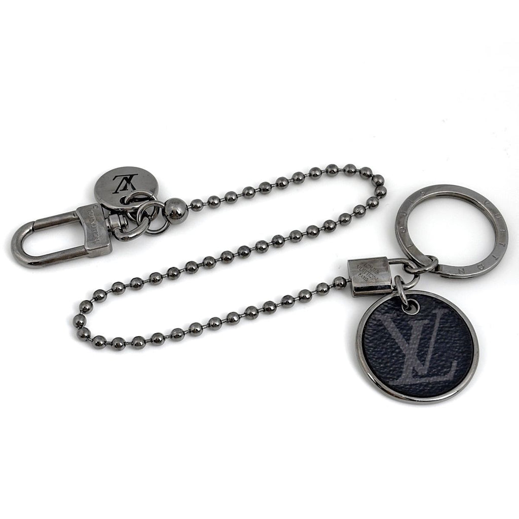 Louis Vuitton Porte Cles Sienne Monogram ID Key Holder Metal Eclipse Silver Noir — view 2