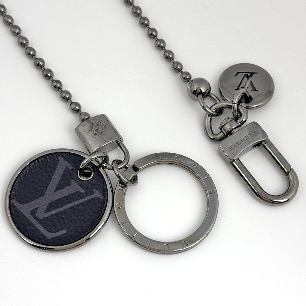 Louis Vuitton Porte Cles Sienne Monogram ID Key Holder Metal Eclipse Silver Noir — view 3