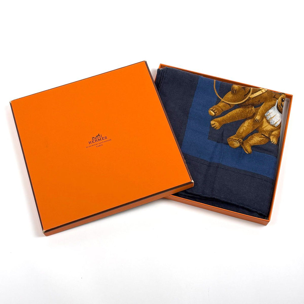 Hermes Carre 90 Confidents Des Coeurs Friends of the Heart Teddy Bear Scarf — view 7