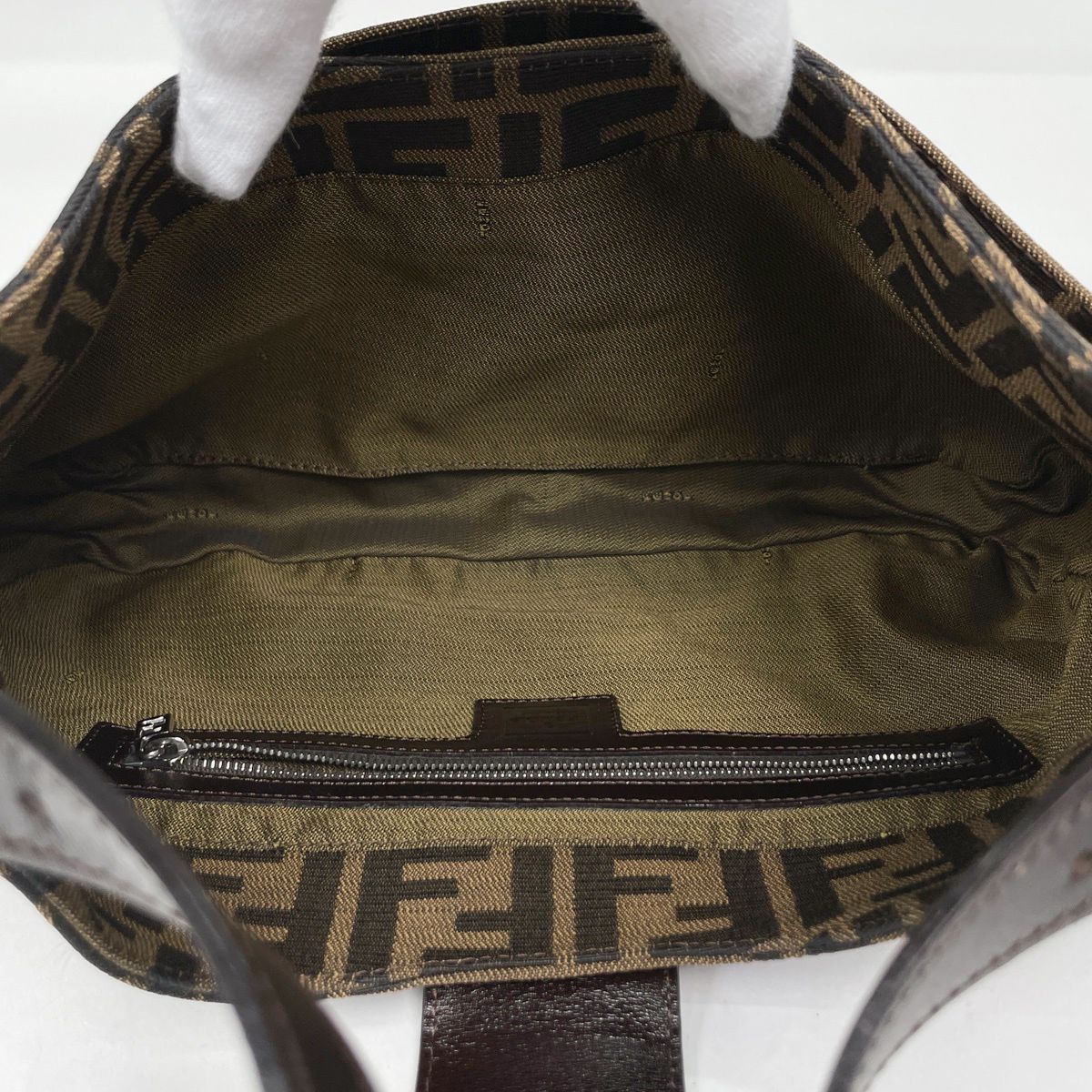 Fendi Zucca Pattern Shoulder Bag Canvas Brown — view 7