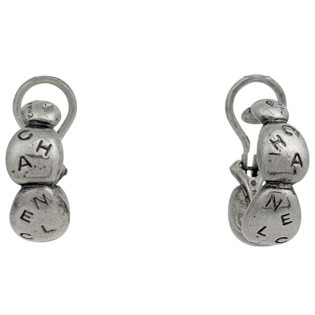 Chanel Logo Earrings 925 Sterling Silver