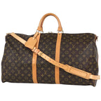 Louis Vuitton Keepall Bandouliere 55 2-Way Boston Bag Monogram Brown