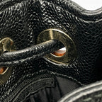 Chanel CC Logo Shoulder Bag Caviar Leather Black — view 6