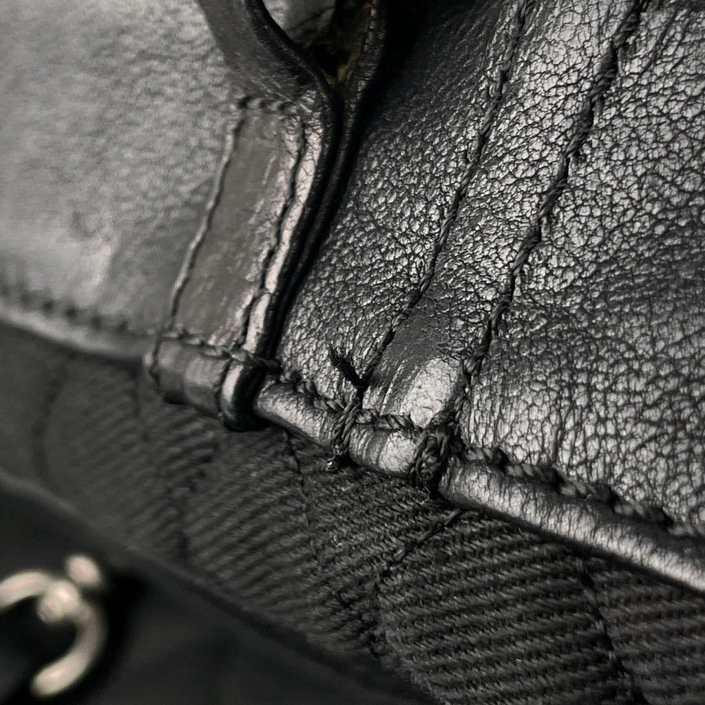 Chanel CC Logo Chain Tote Calf Hair Black — view 8