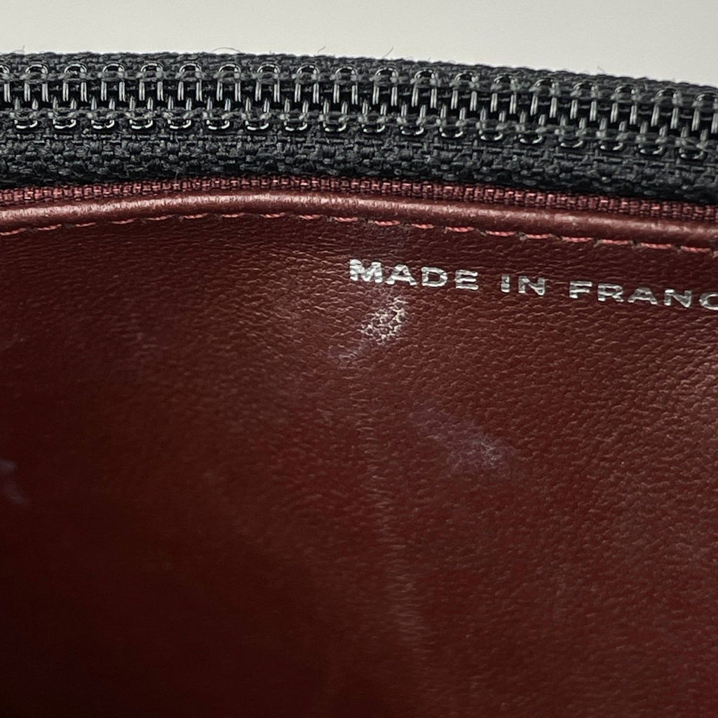 Chanel CC Logo Chain Wallet Shoulder Bag Leather Black — view 9