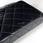 Chanel CC Logo Chain Wallet Shoulder Bag Leather Black — view 5