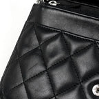 Chanel CC Logo Chain Wallet Shoulder Bag Leather Black — view 8