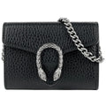 Gucci Dionysus Chain Coin Case Wallet Card Leather Black Shoulder