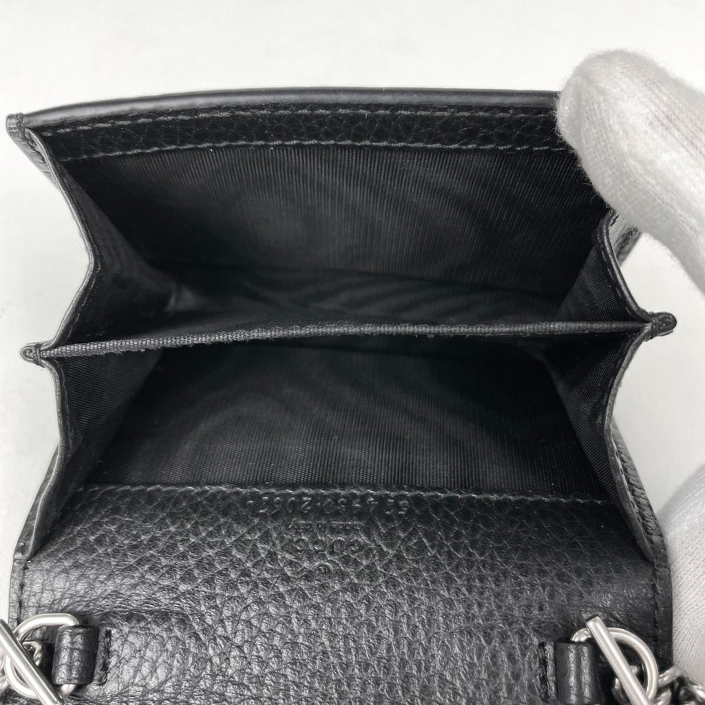 Gucci Dionysus Chain Coin Case Wallet Card Leather Black Shoulder — view 5