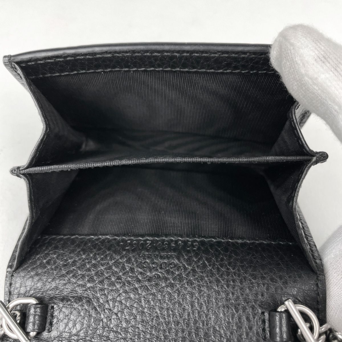 Gucci Dionysus Chain Coin Case Wallet Card Leather Black Shoulder — view 5