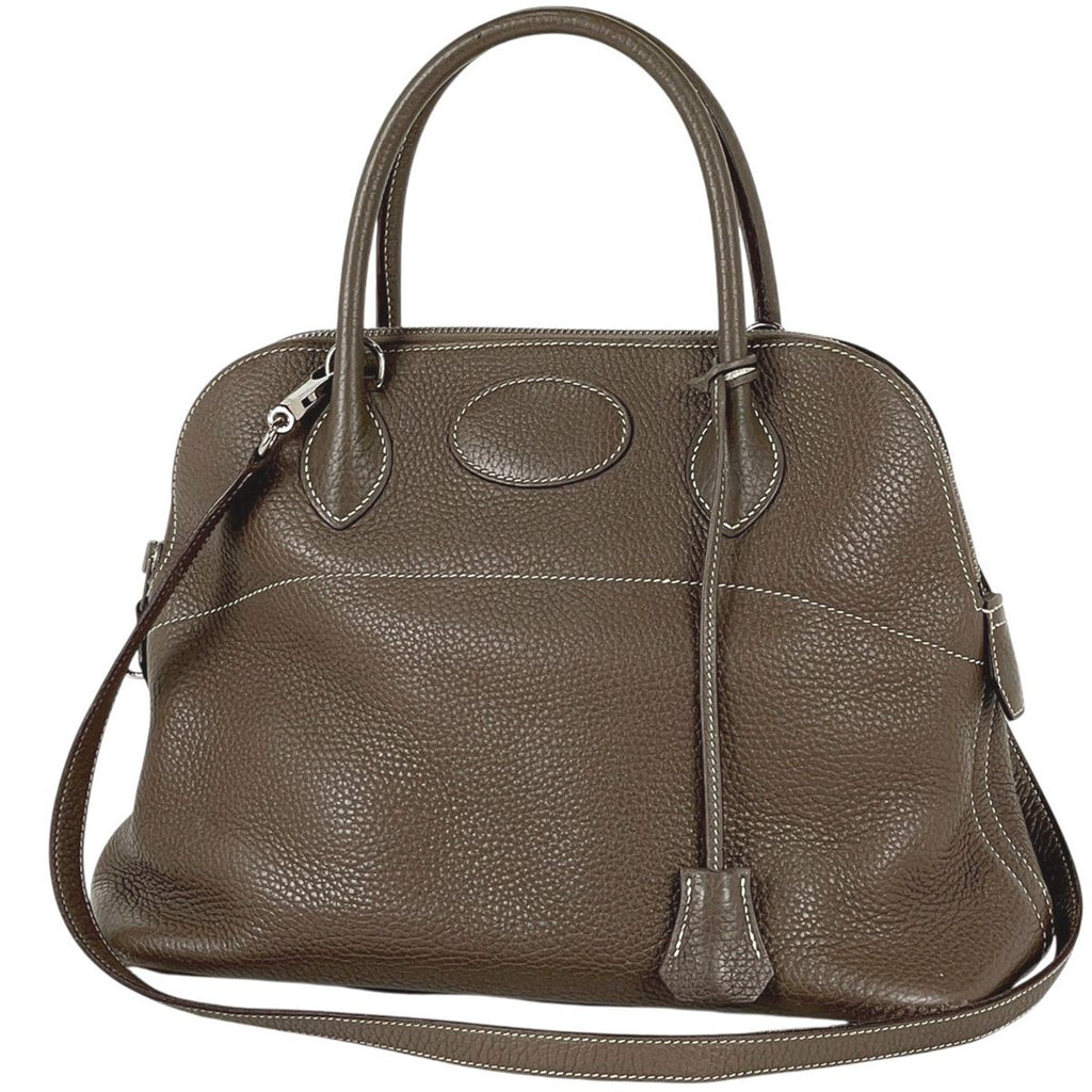 Hermes Bolide 31 2-Way Handbag Taurillon Clemence Etoupe