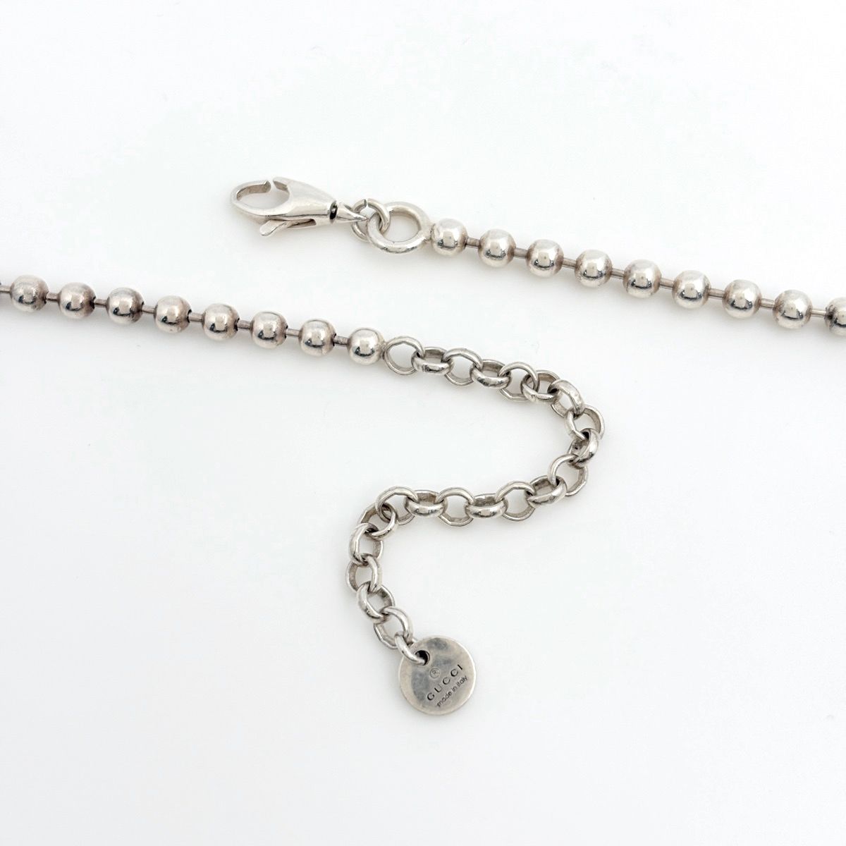 Gucci Interlocking Necklace Ball Chain 925 Sterling Silver — view 3