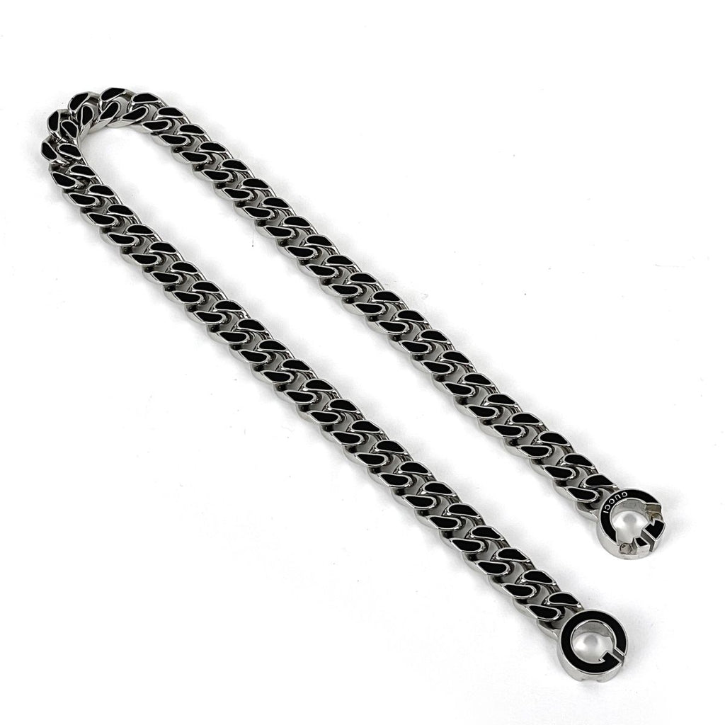 Gucci Interlocking Chain Necklace Metal Silver — view 3