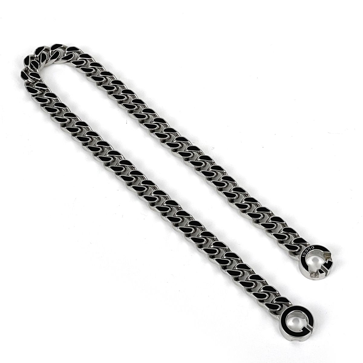 Gucci Interlocking Chain Necklace Metal Silver — view 3