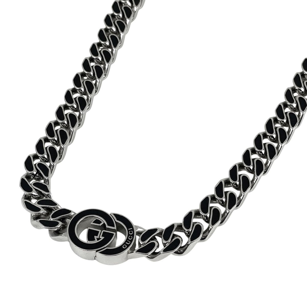 Gucci Interlocking Chain Necklace Metal Silver