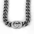 Gucci Interlocking Chain Necklace Metal Silver — view 2