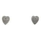 Gucci Logo Earrings Heart Motif 925 Sterling Silver