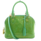 Louis Vuitton Vernis Alma Monogram PM Satchel 2-Way Hand Shoulder Logo Embossed