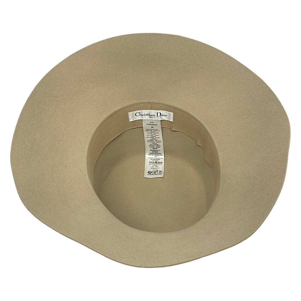 Dior Hat 56 D-bobby Wide Brim Beige Rabbit — view 4