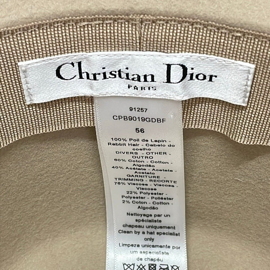 Dior Hat 56 D-bobby Wide Brim Beige Rabbit — view 5