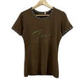 Fendi Short Sleeve Top 44 Dark Brown Black Crew