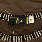 Fendi Short Sleeve Top 44 Dark Brown Black Crew — view 3