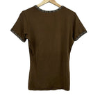 Fendi Short Sleeve Top 44 Dark Brown Black Crew — view 2