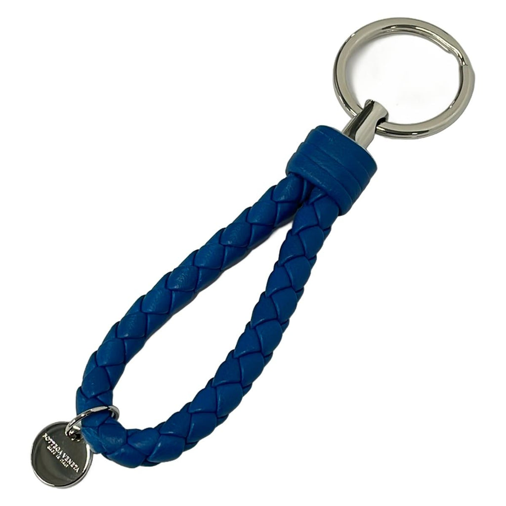 Bottega Veneta Key Holder Blue Leather