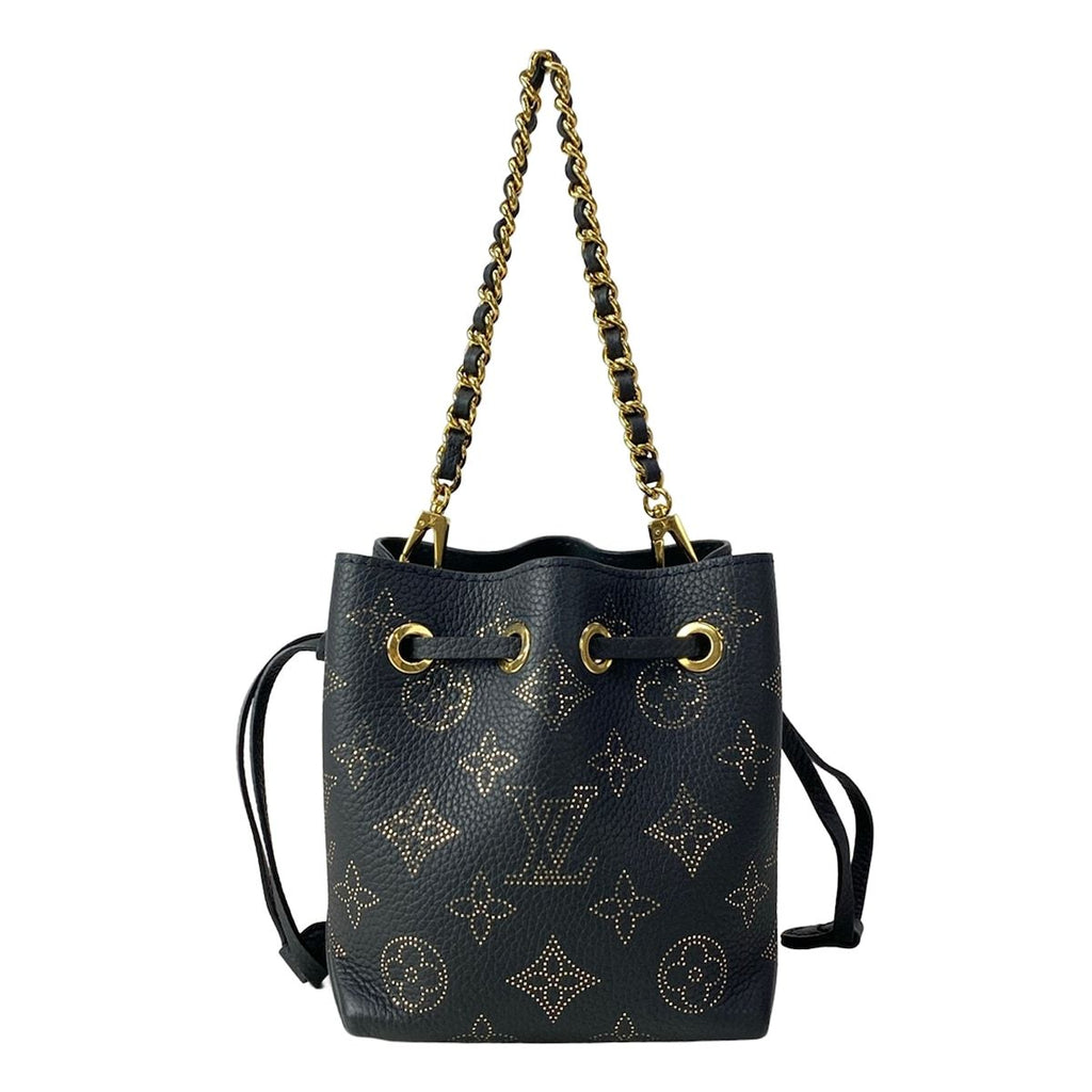 Louis Vuitton Handbag Mahina Picobella Noir Gold Chain Handle Leather Cowhide