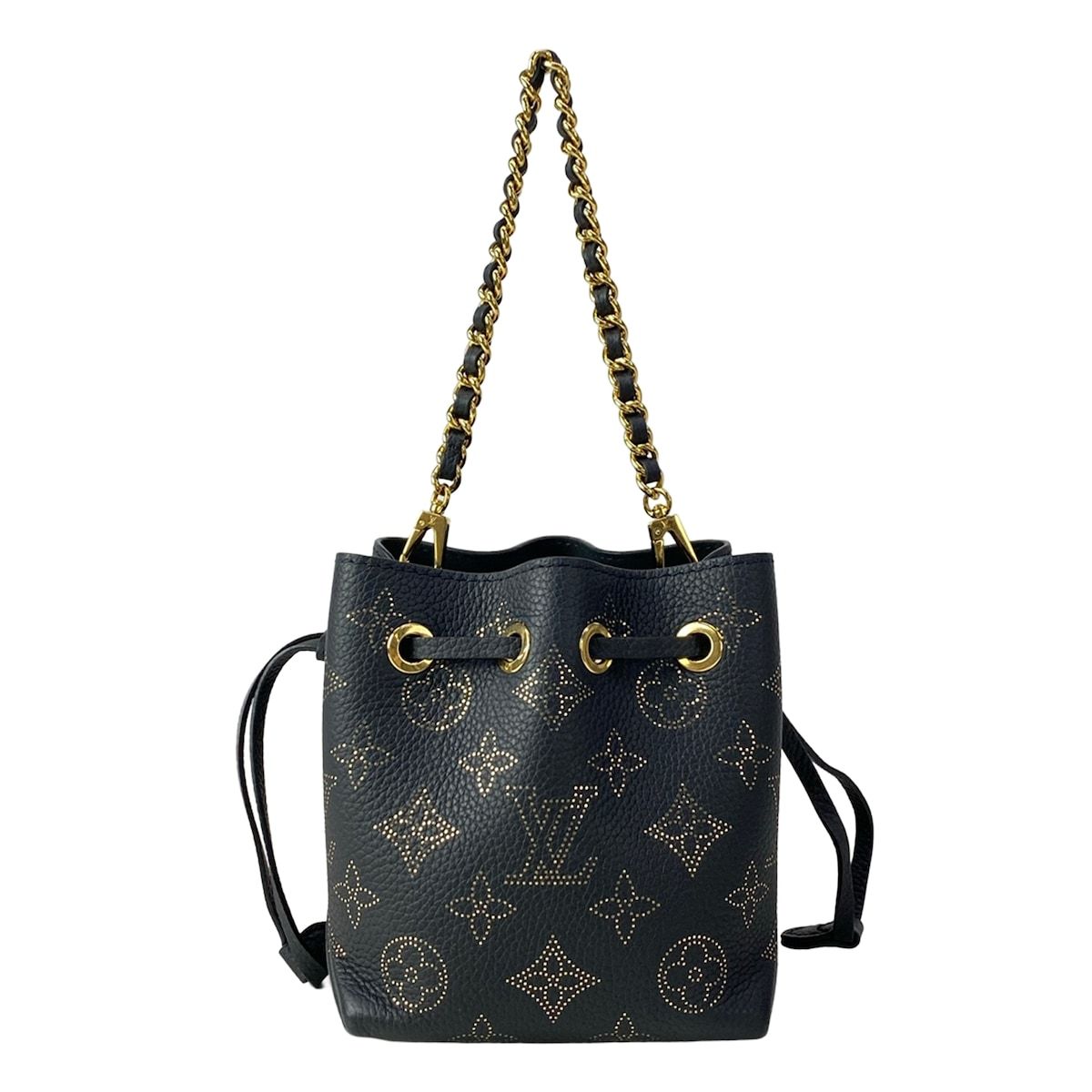 Louis Vuitton Handbag Mahina Picobella Noir Gold Chain Handle Leather Cowhide