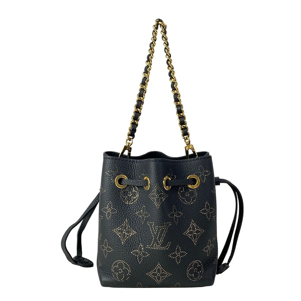 Louis Vuitton Handbag Mahina Picobella Noir Gold Chain Handle Leather Cowhide — view 3