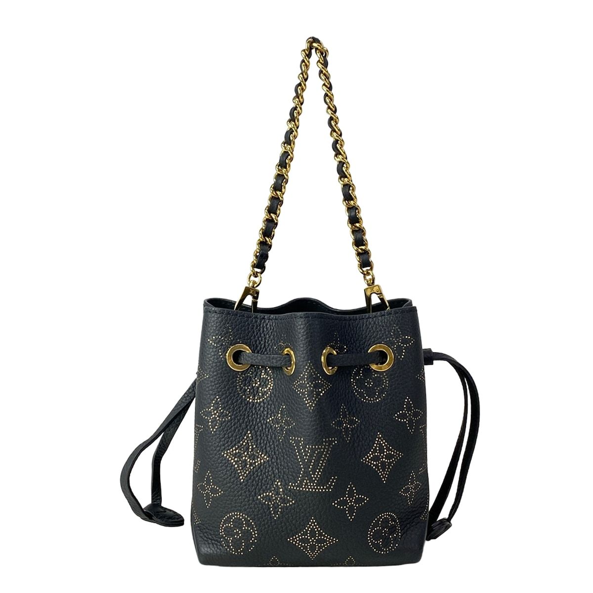 Louis Vuitton Handbag Mahina Picobella Noir Gold Chain Handle Leather Cowhide — view 3