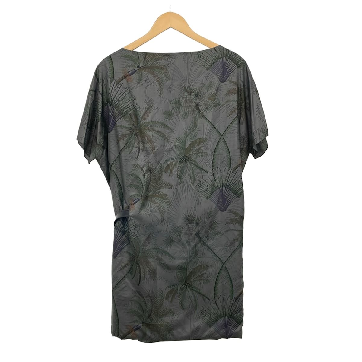 Hermes Dress 40 M Dark Gray Dark Green Brown — view 2