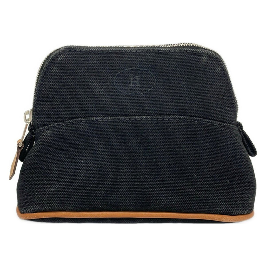 Hermes Pouch Black Brown Leather