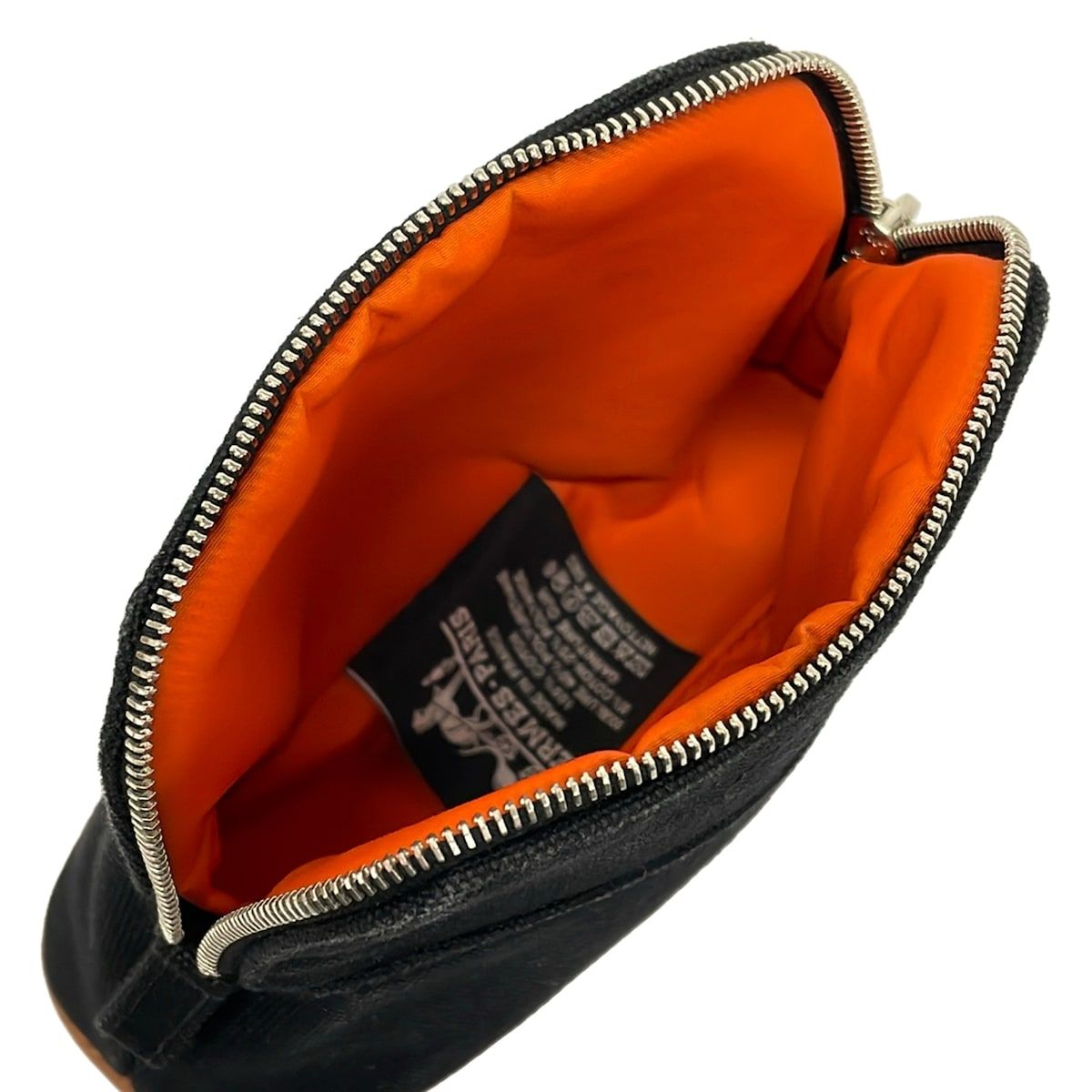 Hermes Pouch Black Brown Leather — view 4